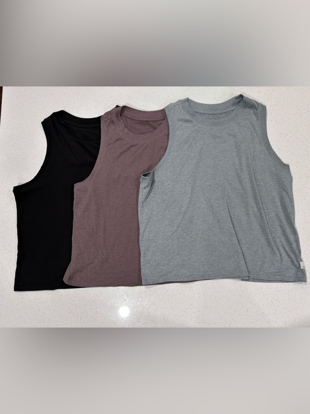 x3 Vuori Women's Tanks, Mauve, Heather Gray and Black